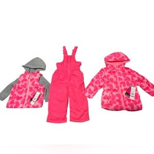 Pink Platinum Girls Size 18 Months Winter Coat Overall Snow Pants & Jacket NWT
